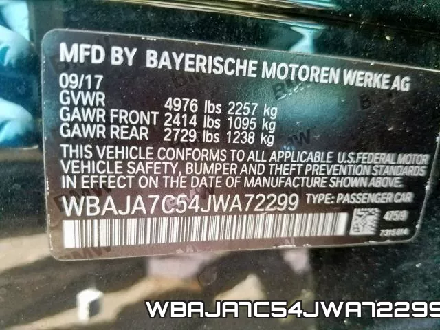 WBAJA7C54JWA72299 фото 2