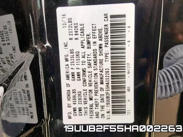 19UUB2F55HA002263 фото 2