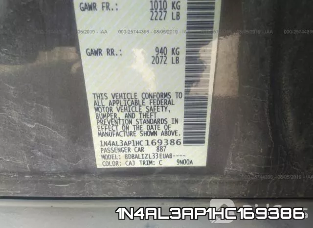 1N4AL3AP1HC169386 фото 10