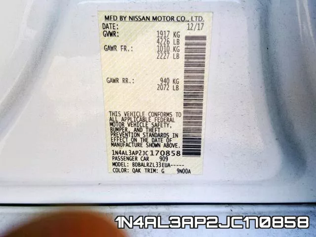 1N4AL3AP2JC170858 фото 2