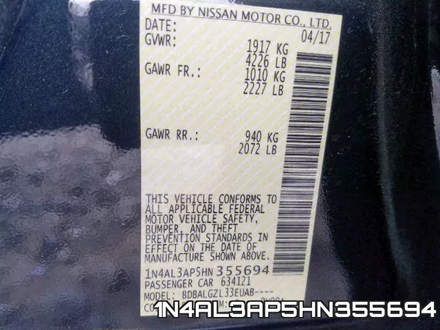 1N4AL3AP5HN355694 фото 2