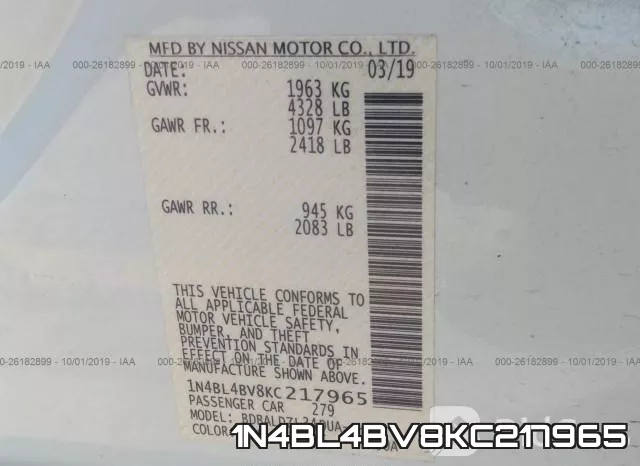 1N4BL4BV8KC217965 фото 10