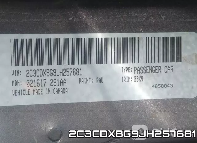 2C3CDXBG9JH257681 фото 10