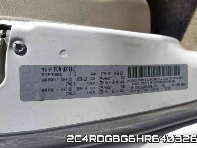 2C4RDGBG6HR640326 фото 2