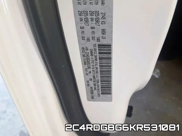 2C4RDGBG6KR531081 фото 2