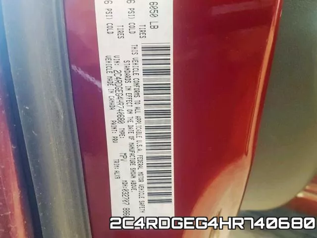 2C4RDGEG4HR740680 фото 2