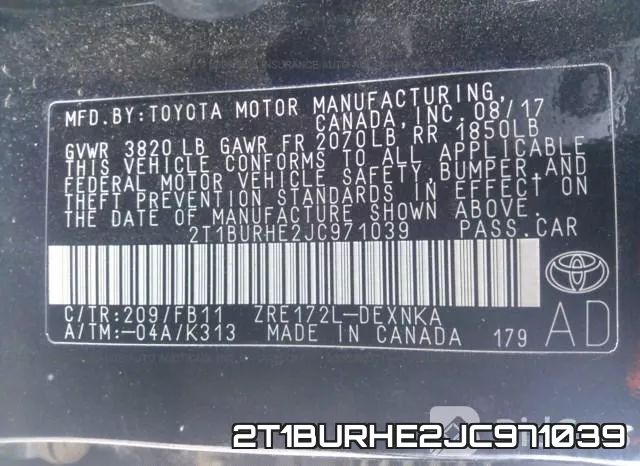 2T1BURHE2JC971039 фото 10