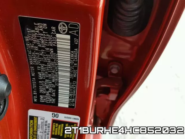 2T1BURHE4HC852032 фото 2