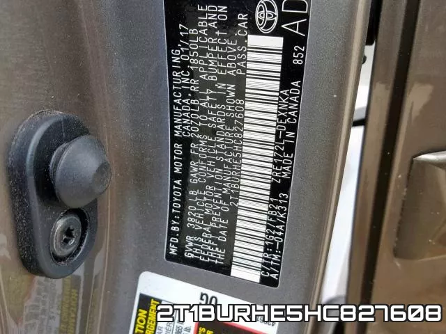 2T1BURHE5HC827608 фото 2