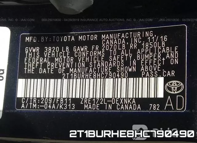 2T1BURHE8HC790490 фото 10