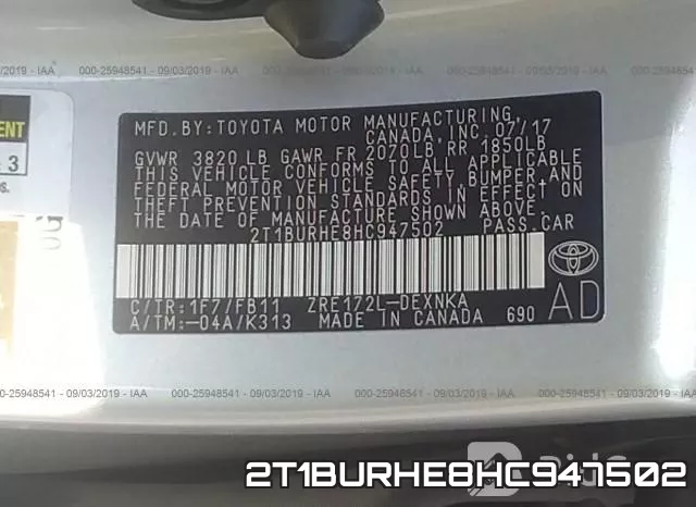 2T1BURHE8HC947502 фото 10