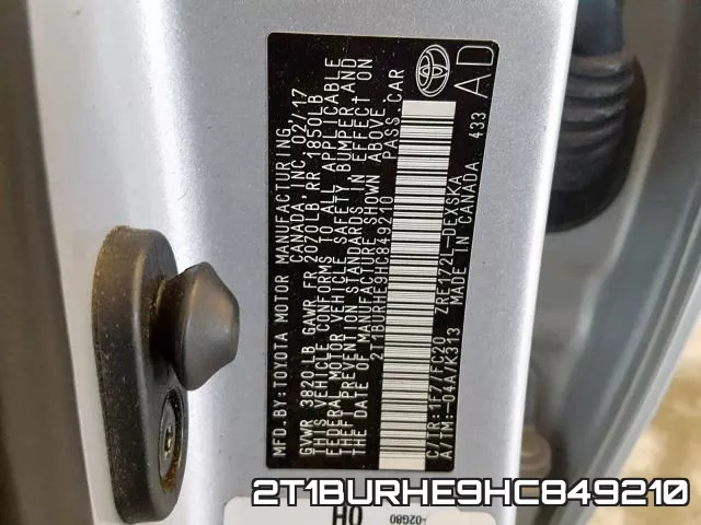 2T1BURHE9HC849210 фото 2
