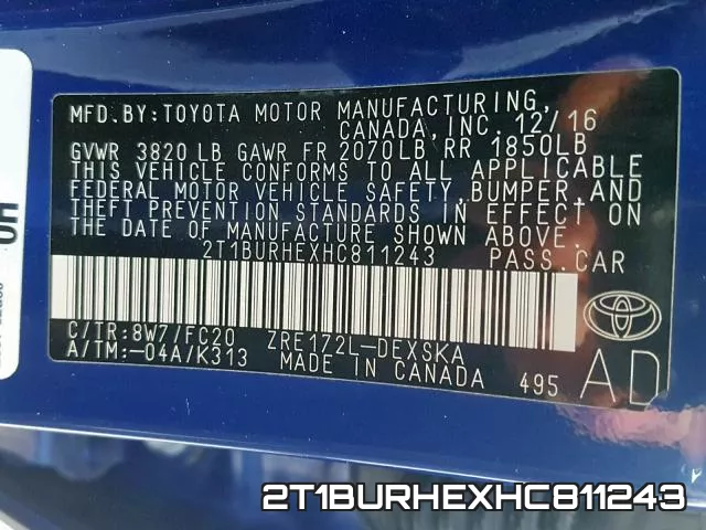 2T1BURHEXHC811243 фото 2