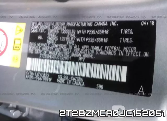 2T2BZMCA0JC152051 фото 10