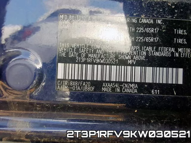 2T3P1RFV9KW030521 фото 2