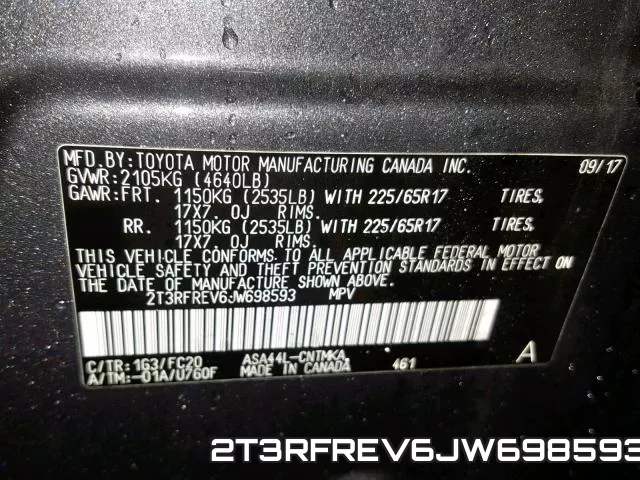 2T3RFREV6JW698593 фото 2