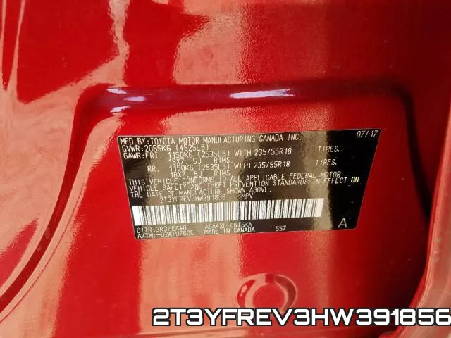 2T3YFREV3HW391856 фото 2