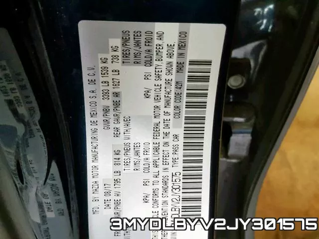 3MYDLBYV2JY301575 фото 2