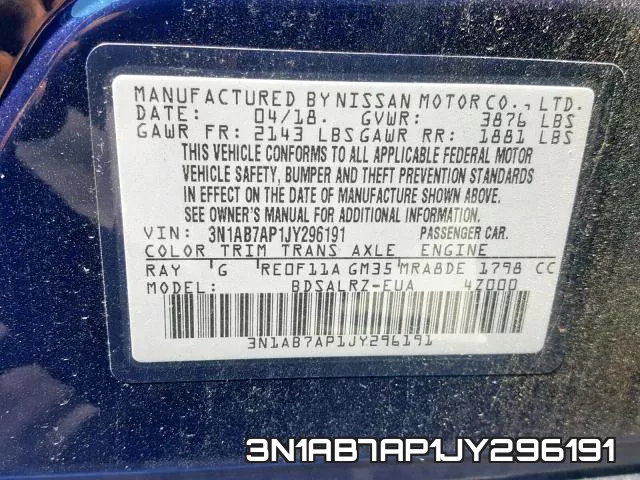 3N1AB7AP1JY296191 фото 2