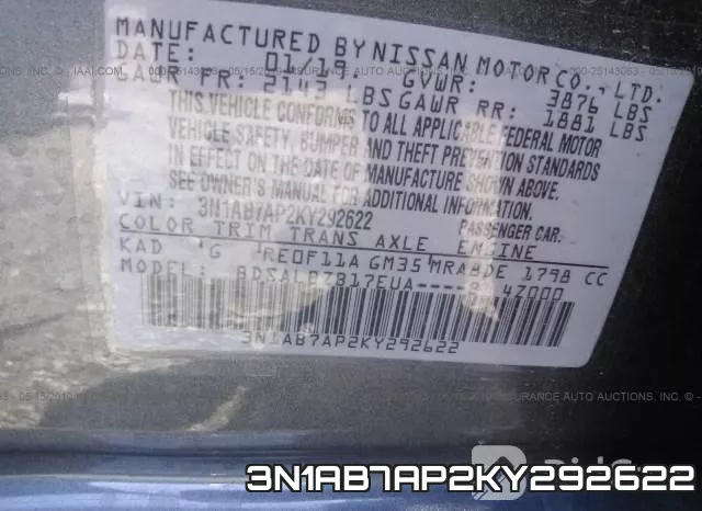 3N1AB7AP2KY292622 фото 10