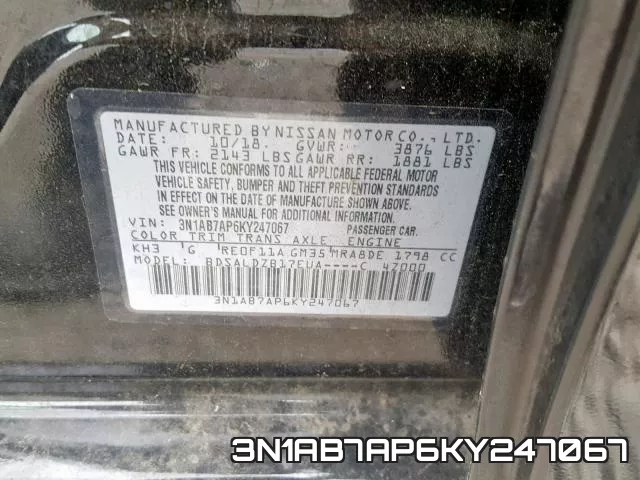 3N1AB7AP6KY247067 фото 2