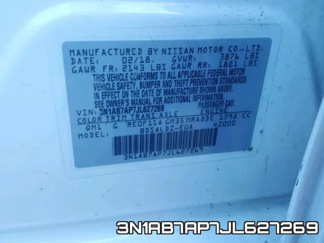 3N1AB7AP7JL627269 фото 2
