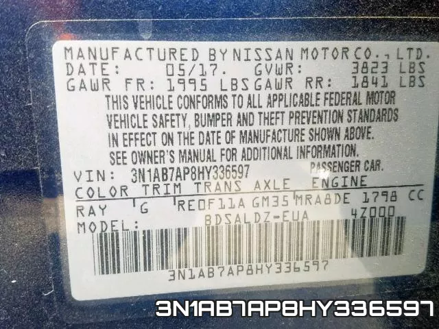 3N1AB7AP8HY336597 фото 2