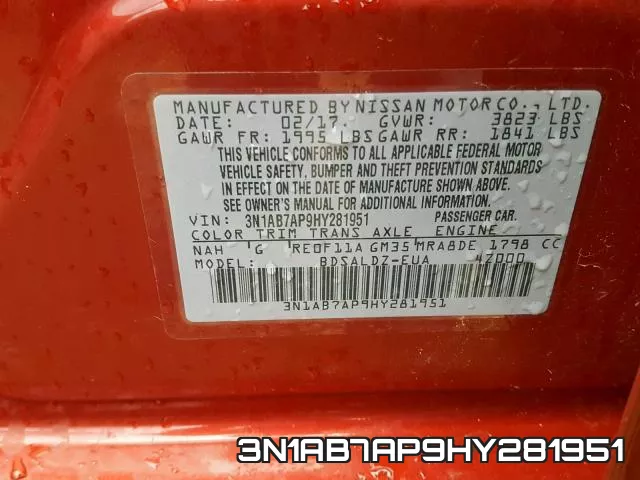3N1AB7AP9HY281951 фото 2