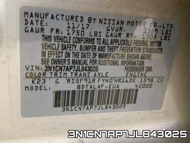 3N1CN7AP7JL843025 фото 2
