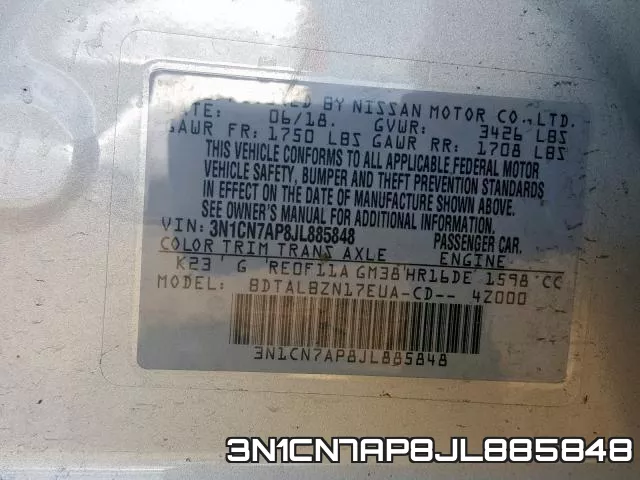 3N1CN7AP8JL885848 фото 2