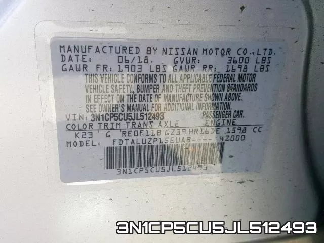 3N1CP5CU5JL512493 фото 2