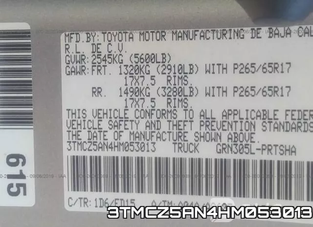 3TMCZ5AN4HM053013 фото 10