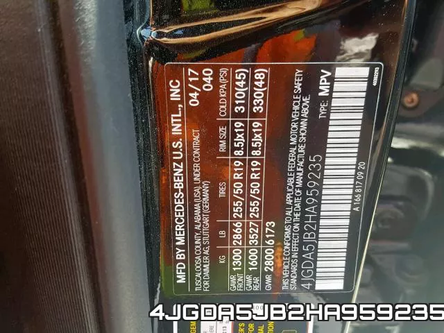 4JGDA5JB2HA959235 фото 2