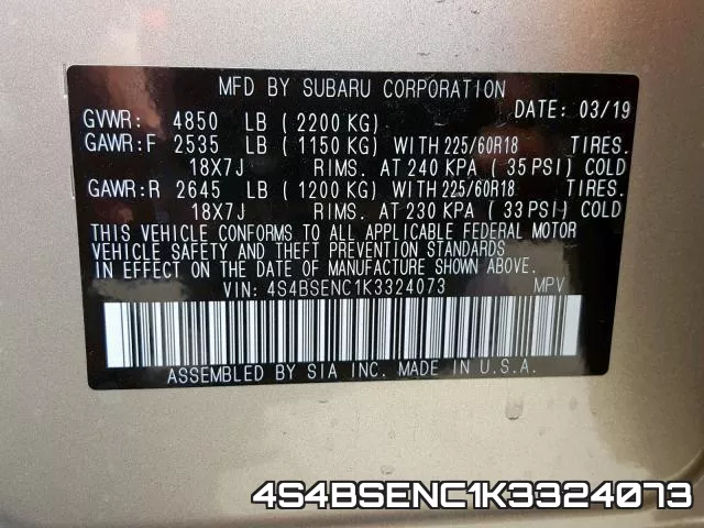 4S4BSENC1K3324073 фото 2