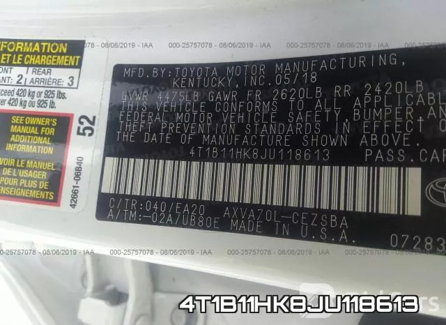 4T1B11HK8JU118613 фото 10