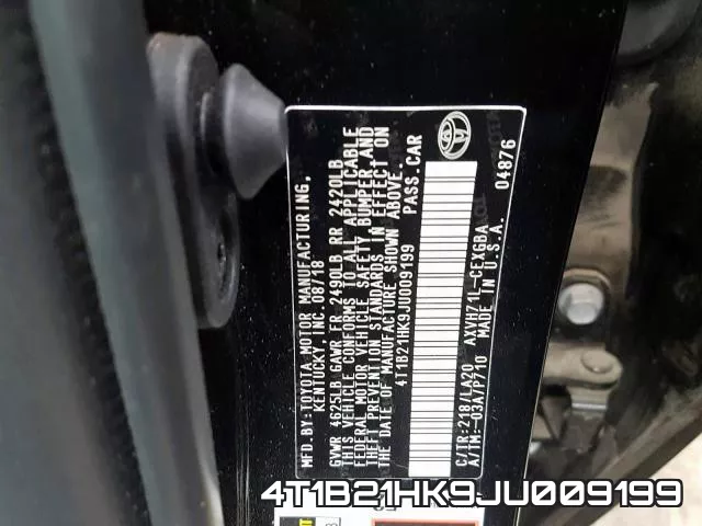4T1B21HK9JU009199 фото 2
