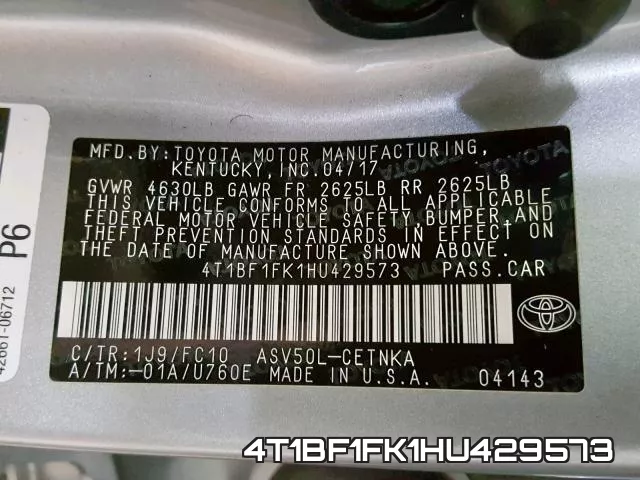 4T1BF1FK1HU429573 фото 2