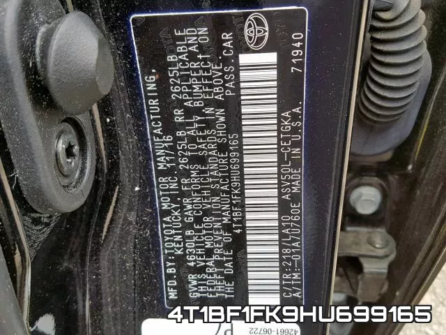4T1BF1FK9HU699165 фото 2