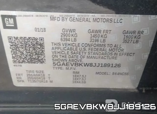 5GAEVBKW8JJ189126 фото 10