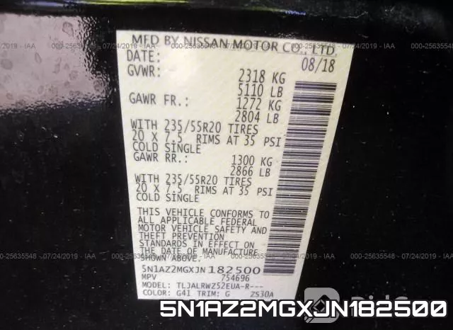 5N1AZ2MGXJN182500 фото 10