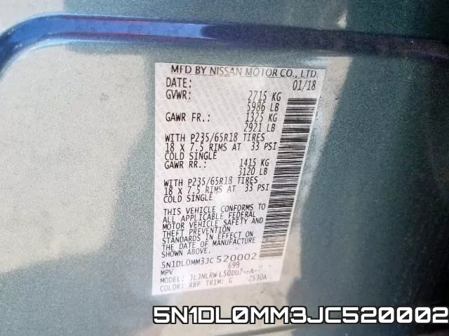 5N1DL0MM3JC520002 фото 2