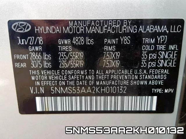 5NMS53AA2KH010132 фото 2