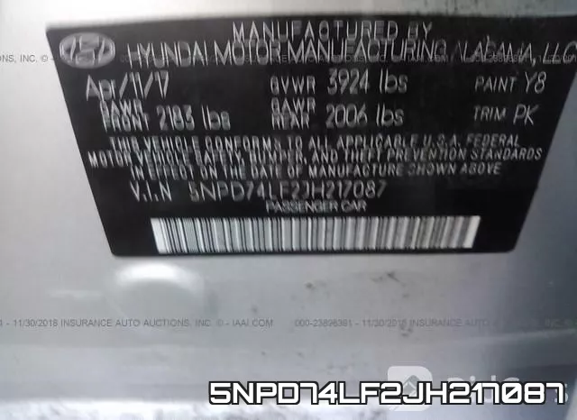 5NPD74LF2JH217087 фото 10