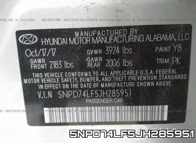 5NPD74LF5JH285951 фото 10