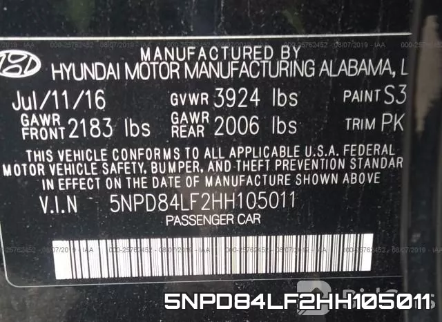 5NPD84LF2HH105011 фото 10