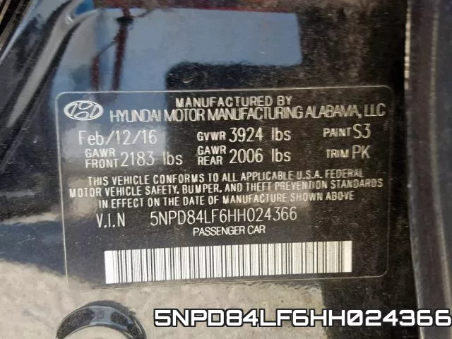 5NPD84LF6HH024366 фото 2