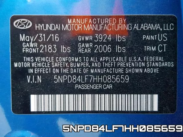 5NPD84LF7HH085659 фото 2