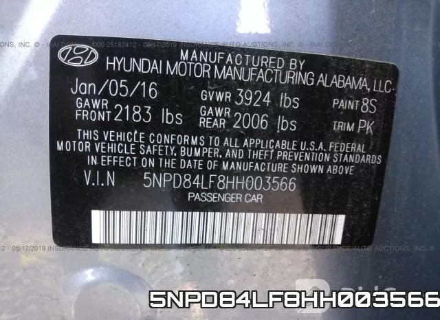 5NPD84LF8HH003566 фото 10