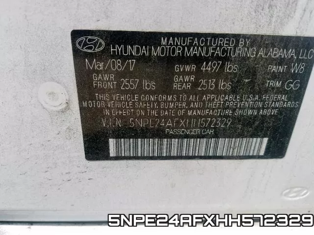 5NPE24AFXHH572329 фото 2