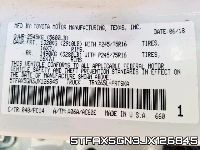 5TFAX5GN3JX126845 фото 2